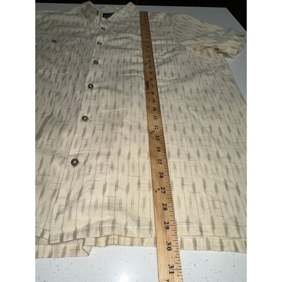 Woolrich Men’s Shirt Button Up Short Sleeve Lightweight Cream XXL   Casual - Picture 11 of 12